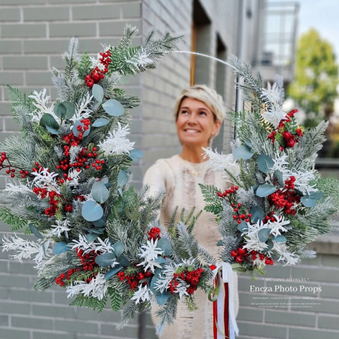 Couronne de Noël asymétrique - 80 cm