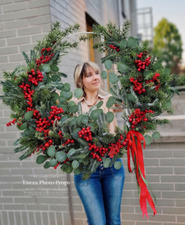 Couronne de Noël asymétrique - 75 cm