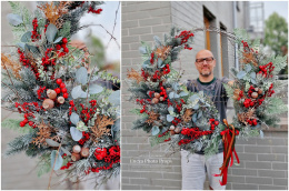 Asymmetrical Christmas wreath - 80 cm