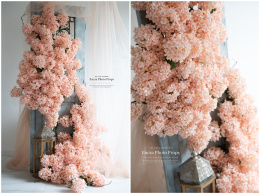 Hydrangea branch - PEACH/IVORY - 160 cm