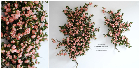 Set of rose branches - MAUVE PINK - 150 cm + 100 cm