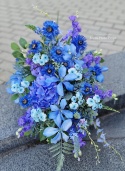 Décoration de pierre tombale - Bleuets