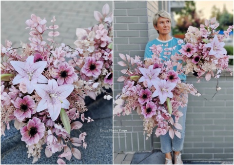 Tombstone decoration - LILIES - Composition + Bouquet Tombstone decoration - LILIES - Composition + Bouquet