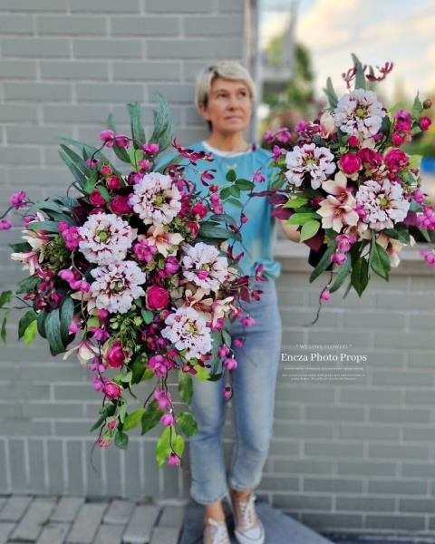 Tombstone decoration - ZINNIAS - Composition + Bouquet Tombstone decoration - ZINNIAS - Composition + Bouquet