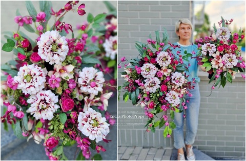 Tombstone decoration - ZINNIAS - Composition + Bouquet Tombstone decoration - ZINNIAS - Composition + Bouquet