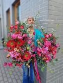 Wianek dekoracyjny z makami - 55 cm