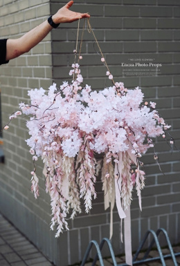 Hanging wreath with ribbons