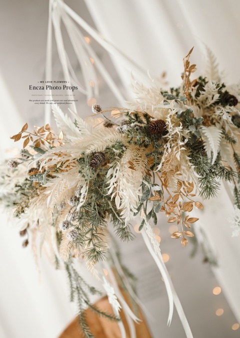 Set: hanging wreath, decorative wreath + flower box