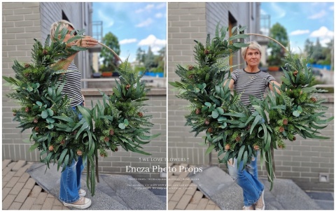 Świąteczny wianek asymetryczny - 80 cm