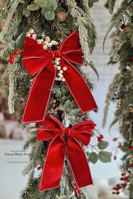 Christmas velvet bows - 6 pieces