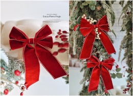 Christmas velvet bows - 6 pieces