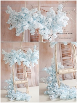 Gałąź CHMURKA - 200 cm - NIEBIESKA