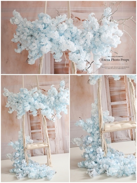 Gałąź CHMURKA - 200 cm - NIEBIESKA