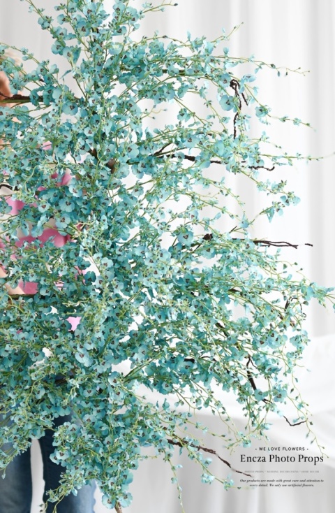 Gałąź mini storczyk - 170 cm - Turkus