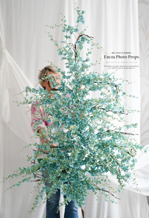 Gałąź mini storczyk - 170 cm - Turkus