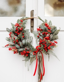 Świąteczny wianek asymetryczny - 45 cm