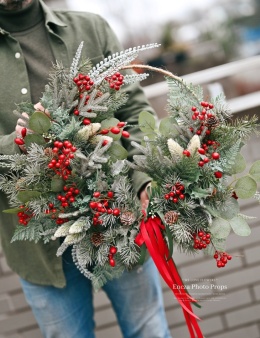 Couronne de Noël asymétrique - 55 cm