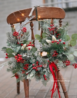 Couronne de Noël asymétrique - 55 cm