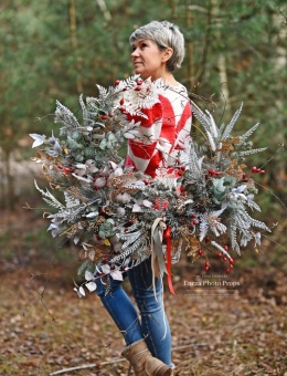 Asymmetrical Christmas wreath - 75 cm