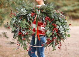 Asymmetrical Christmas wreath - 90 cm