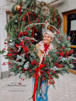 Świąteczny wianek asymetryczny - 80 cm