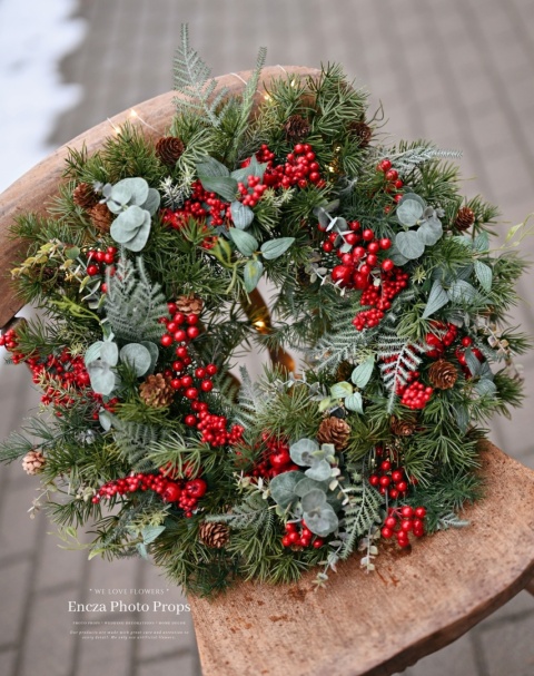 Świąteczny wianek symetryczny - 50 cm