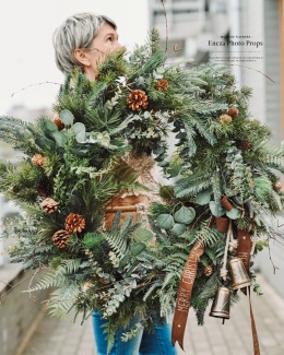 Świąteczny wianek symetryczny - 80 cm