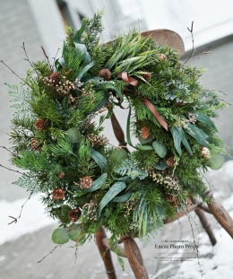 Świąteczny wianek symetryczny - 55 cm