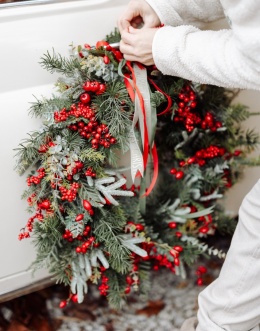 Świąteczny wianek symetryczny - 55 cm