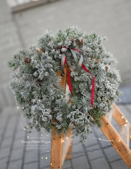 Świąteczny wianek symetryczny - ok 50 cm