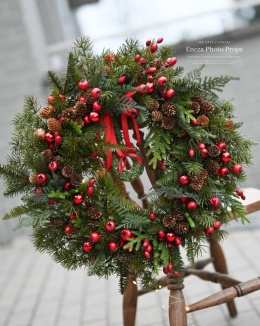 Świąteczny wianek symetryczny - ok 60 cm