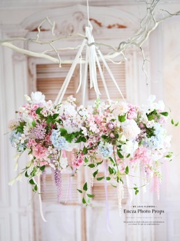 Couronne de printemps suspendue - 85 cm