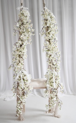 Zestaw girland z jabłoni - BIAŁE - 2x160 cm