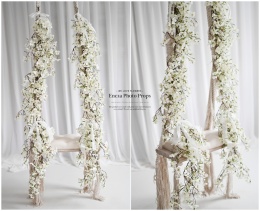 Zestaw girland z jabłoni - BIAŁE - 2x160 cm