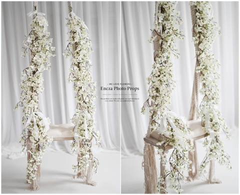 Zestaw girland z jabłoni - BIAŁE - 2x160 cm