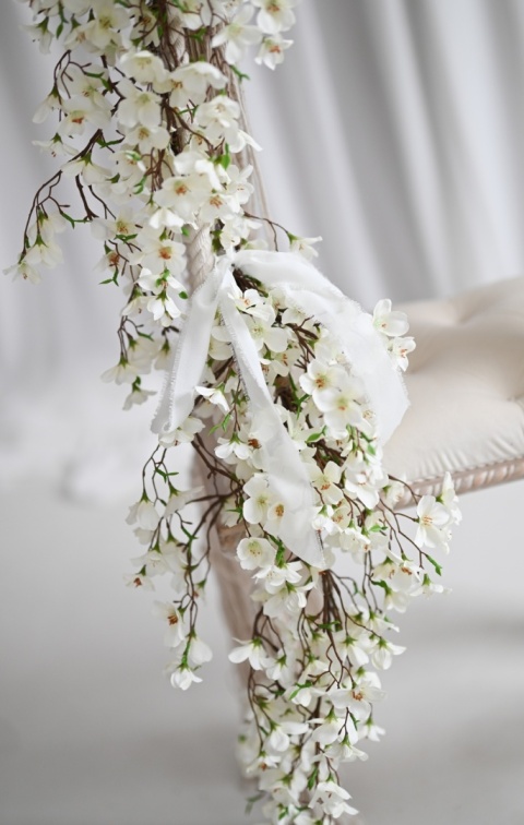 Zestaw girland z jabłoni - BIAŁE - 2x160 cm