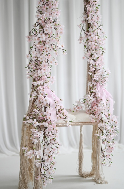 Zestaw girland z jabłoni - RÓŻOWE - 2x160 cm