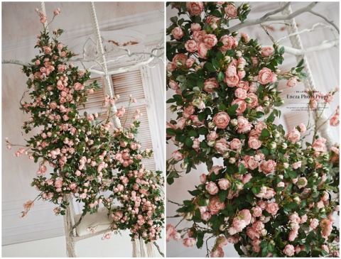 Zestaw różanych gałęzi - MAUVE PINK - 150 cm + 120 cm