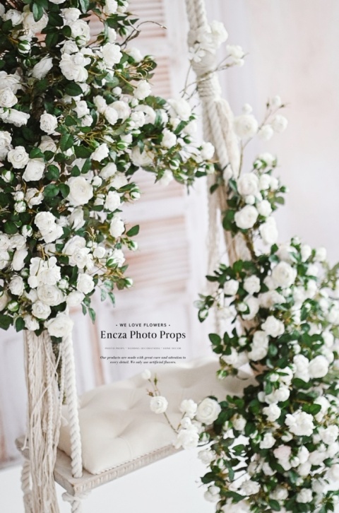 Zestaw różanych gałęzi - BIAŁE - 150 cm + 120 cm