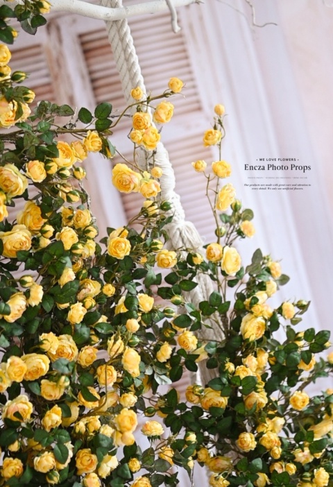 Zestaw różanych gałęzi - YELLOW - 150 cm + 120 cm