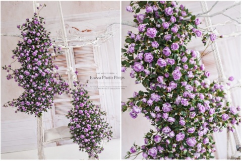 Zestaw różanych gałęzi - FIOLET - 150 cm + 120 cm