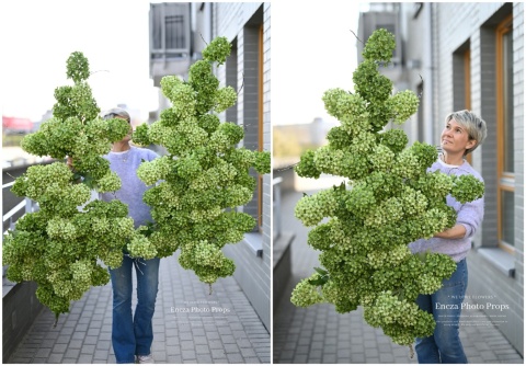 Gałąż hortensji - ZIELONA - 160 cm