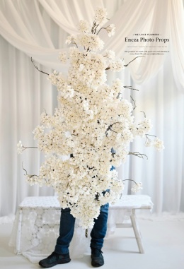 Gałąź hortensji - 170 cm - Kremowa