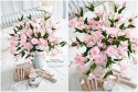 Zestaw kwiatów - Eustoma + Ostróżka