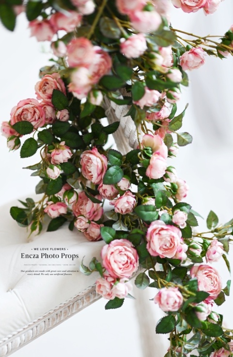 Zestaw girland - różyczki - MAUVE PINK - 2x160 cm