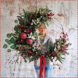 Asymmetrical Christmas wreath - 70 cm