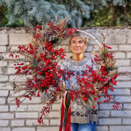Christmas wreath - 55 cm - asymmetrical